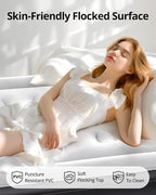 Airefina Twin Air Mattress with Built-in Pump, 18" Comfort Inflatable Mattress Quick Inflation/Deflation for Guests Home Camping Twin Blow Up Mattress with Carry Bag, Air Bed, Colchones Inflables