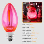 Accessory Cord with One LED Light Bulb - 6ft Cord with On/Off Switch for Valentine's Day Pumpkin, DIY Craft Projects, Paper Lantern Valentine's Day Decoration, Village House, 2 Pack, Pink