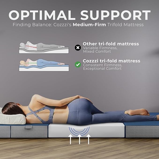4 Inch Twin Folding Mattress for Floor and Traveling with Removable Cover - Lightweight and Portable Mattress for Adults & Kids - Compact and Easy to Storage (75in x 39in x 4in)