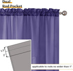 Aiyufeng Purple Sheer Curtains 96 Inches Long 2 Panels Set, Light Filtering Soft Airy Voile Rod Pocket Purple Sheer Window Drapes for Bedroom Living Room, Each 42Wx96L Inches