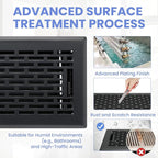 4x10 Inches 6 Pack Heavy Duty Walkable Floor Register - Easy Adjust Air Supply Lever Decorative Floor Vent Covers, Boston Design Vent Covers for Home - Matte Black