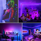 50 Foot Black Light Strips & Remote, Dimmable Flexible Blackights Strip Lights for Glow Party Body Paint Birthday Bedroom Room Fluorescent Tapestry Poster, Non-Waterproof 900 LEDs 50ft/15M