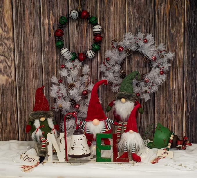 Boston International Christmas Tabletop Gnome Figurine, 9.5 x 19-Inches, Red & Green Elf Noel