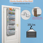 Extra Large Over The Door Organizer Storage 5-Shelves and 10 Side Pockets, Heavy Duty Hanging Door Organizer for Closet Bathroom Bedroom Nursery Pantry, Grey