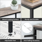 63" Console Table with Power Outlet, Narrow Sofa Industrial Entryway Behind Couch Table with USB Ports for Entryway, Hallway, Foyer, Living Room, Bedroom, Greige CTHG16E01Z1
