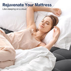 SOPAT Mattress Topper Full Size Extra Thick Mattress Pad 8-21" Deep Pocket Soft Down Alternative Fill Mattress Protector Pillow Top Mattress Cover (54x75 Inches, Dark Grey)