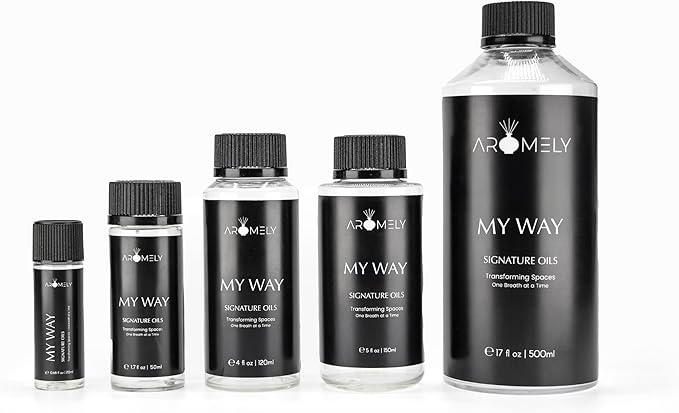 AROMELY My Way Essential Diffuser Oil Blend - Inspired by 1 Hotel® - Luxurious Fragrance with Notes of Leather, Cardamon, Lemon, Cedarwood, Iris and Amber. (500ml (17 Fl Oz), My Way)