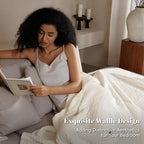 PHF 100% Cotton Waffle Weave Blanket Twin Size for Bed, Soft Lightweight & Breathable, All-Season Comfort, Luxury Aesthetic Woven Bedding for Home Decor, 66"x90", Ivory