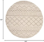 SAFAVIEH Arizona Shag Collection Area Rug - 10' Round, Ivory & Beige, Moroccan Design, Non-Shedding & Easy Care, 1.6-inch Thick Ideal for High Traffic Areas in Living Room, Bedroom (ASG741A)