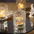 48 Pack Clear Votive Candle Holders, Vintage Glass Candle Holder for Floating Candle, Tealight Candle Holder for Table Centerpieces Home Bridal Shower Birthday Christmas Wedding Table Decor(48)