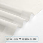 OWENIE Sheer Curtains 96 Inch Length, Elegant Sheer Curtains for Bedroom, Window Voile Sheer Curtain Panels/Drapes/Treatment for Living Room, 2Pcs, Each 42" W x 96" L, Ivory