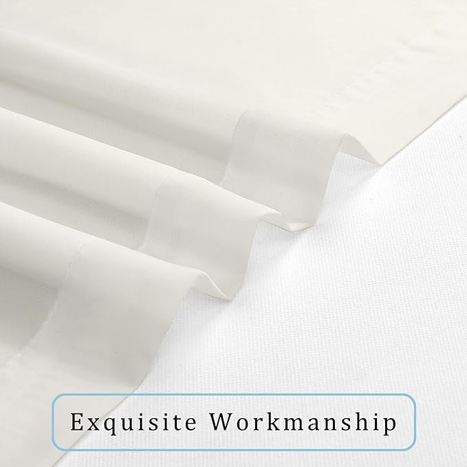 OWENIE Sheer Curtains 96 Inch Length, Elegant Sheer Curtains for Bedroom, Window Voile Sheer Curtain Panels/Drapes/Treatment for Living Room, 2Pcs, Each 42" W x 96" L, Ivory