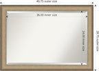 Amanti Art Bronze Bathroom Mirror for Over Sink, 29x41 Elegant Brushed Bronze Rectangle Vanity Mirror, Large Casual Frame, Hangs Horizonally and Vertically, Bathroom Wall Decor, Beveled Edge