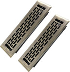 2x12 Inches 2 Pack Heavy Duty Walkable Floor Register - Easy Adjust Air Supply Lever Decorative Floor Vent Covers - Boston Design Vent Covers for Home - Antique Brass