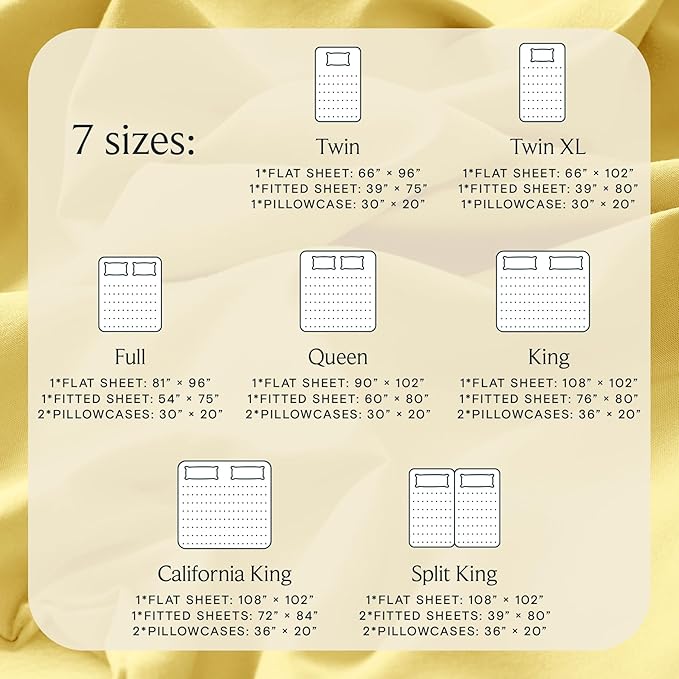 LuxClub 4 PC Sheet Set Bed Sheets Deep Pockets 16" Eco Friendly Wrinkle Free Cooling Machine Washable Hotel Bedding Silky Soft - Lemon King
