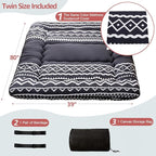 MAXYOYO Japanese Futon Mattress - Thick Comfortable Roll Up Sleeping Pad, Twin, Black Stripe