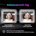 LED Mirror for Bathroom, 72"X36" with 8 RGB Backlit +3 Front Lit (Adjustable Individually), Anti-Fog, Large Lighted Bathroom Vanity Mirror for Wall,Shatterproof,Memory Function,Tempered Glass