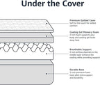 Amazon Basics Memory Foam Mattress, Medium Firm, Cooling Gel, King Size Mattress, CertiPUR-US® Certified Foam, 80 x 76 x 12 inches, White/Gray