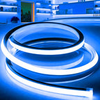 LED Strip Lights Blue,9.8ft 110-120V Neon Rope Lights,Flexible Silicone Outdoor Waterproof Neon Strip Lights for Bedroom,Mirror,Kitchen Cabinet, Living Room,Halloween Decor