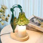 IN HAPPY Flower Candle Warmer Lamp with Timer, Birthday Gifts for Women Mom,Housewarming Gifts New Home Decor,Wax Melt Warmer for Jar Candles with 2 Bulbs