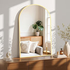 Sweetcrispy 26"x39" Arched Gold Bathroom Mirrors for Wall, Bathroom Mirrors for Over Sink, Wall Decor for Bathroom, Entryway, Bedroom, Vanity