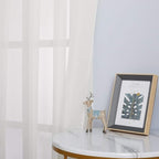 NICETOWN Sheer Window Curtains 72 inches Long, Silver Grommet Light Filtering Window Drapes Airy & Breathable Living Room Voile Panels for Flat/Apartment, Beige, 108" W Total 2 Pieces