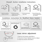8" Rechargeable Lighted Wall Mounted Makeup Mirror with Magnification, Double-Sided 1X/10X Magnifying Foldable Touch Control 360 Swivel Extendable Arm for Bathroom, Brushed Nickel