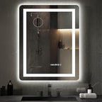 YITAHOME 24 x 32 Inches LED Bathroom Mirror, Front Light and Backlit, Motion Sensor, 10X Magnifying Glass, 3 Colors Dimmable, 5mm Tempered Glass, Anti-Fog, Wall Mounted Mirror-Vertically Only
