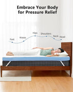 PERLECARE 4 Inch Firm Mattress Topper Queen, Cooling Gel-Infused & Bamboo Charcoal Memory Foam Bed Topper for Pressure Relief, High-Density Mattress Pad with Removable Cover, CertiPUR-US Certified