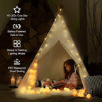 ANJAYLIA 40 LED Star String Lights 20 FT Fairy Christmas Lights Battery Operated for Indoor & Outdoor, Party, Wedding and Holiday Decorations Warm White