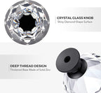 Ravinte 10 Pack Crystal Drawer Knobs - Glass Cabinet Knobs with Black Base - Diamond Shaped - 30 mm