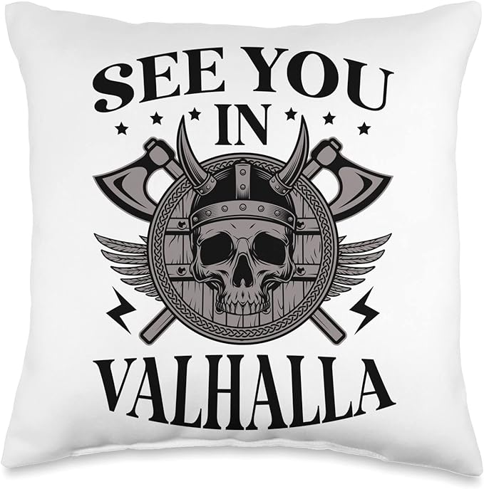 See You In Valhalla Scandinavian Pagan Norse Viking Throw Pillow