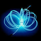 MaxLax EL Wire Ice Blue, 2M Portable Battery Pack Neon Light Strip 360° Cuttable Glowing Rope Lights for Parties, Halloween, DIY Decoration