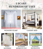Warm Home Designs Extra Long Dusty Blue Sheer Window Scarf. Valance Scarves are 54 X 216 Inches. Great As Wedding Arch Draping Fabric, Bed Canopy Or for Decorative Project. AM Dusty Blue 216"