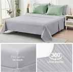 HYMOKEGE Sage Green/Light Grey King Size Comforter Set Seersucker 7 Pieces, All Season Luxury Bed in a Bag for Bedroom, Bedding Set with Comforter, Sheets, Pillowcases & Shams