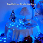 JMEXSUSS 4 Pack 50 LED Fairy Lights Battery Operated Silver Wire 16.1ft Waterproof Blue Christmas Lights for Party Wedding Indoor Outdoor Decorations