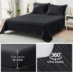 HYMOKEGE Black Twin XL Comforter Set Seersucker 5 Pieces, All Season Luxury Bed in a Bag for Bedroom, Bedding Set with Comforters, Sheets, Pillowcase & Sham