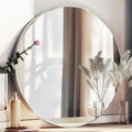 Silver Round Mirror 24 inch, Circle Mirror with Metal Frame, Silver Circle Mirrors for Living Room, Bathroom, Wall, Hallway.