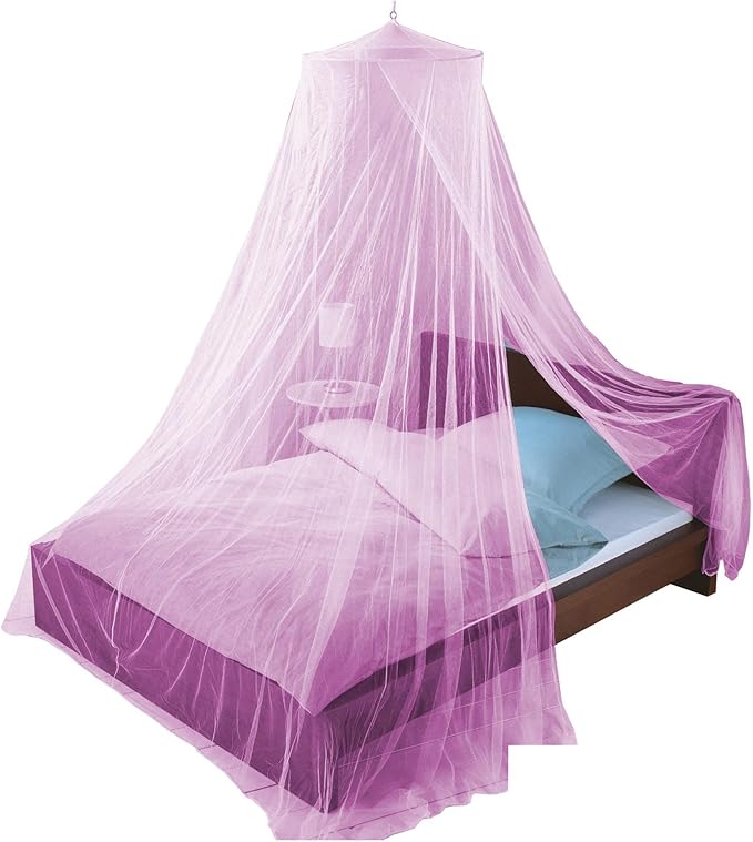 Just Relax Decorative Elegant Bed Net Canopy Set Including Full Hanging Kit, Ideal for Indoors or Outdoors, Intended for a for Covering Beds, Cribs, Hammocks (Pink, Twin/Full)