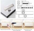 Cabinet Pulls Single Hole Cabinet Handles, 40 Pack Square Brushed Nickel Bar Cabinet Pulls Drawer Cabinet Knobs Cupboard Hardware Cabinet Handles, Stainless Steel Single Hole Cabinet Knobs