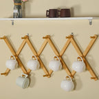 SKOLOO Hat Rack for Wall with 14 Hooks, Pack of 2, Solid Wooden, Modern, Expandable Coat Rack Wall Mount for Coats, Hats, Bags, Baseball Caps, Natural Color
