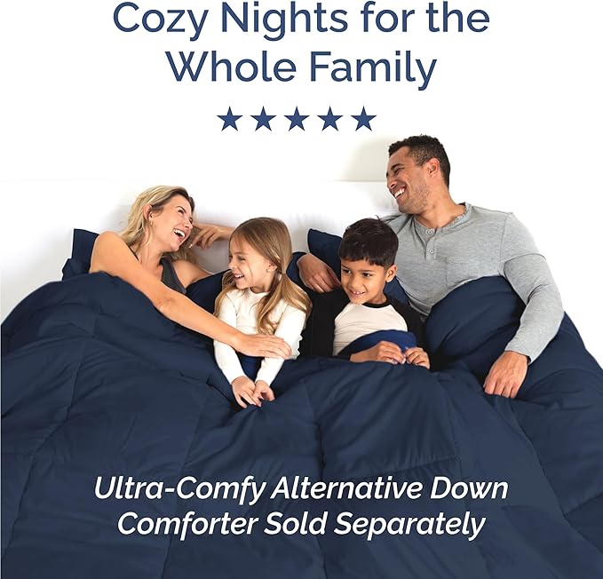 Full Size 4 Piece Sheet Set - Comfy Breathable & Cooling Bed Sheets Set - Hotel Luxury Bedding for Women, Men, Kids, Teens, Boys & Girls - Deep Pockets, Ultra-Soft, Wrinkle Free - Oeko-Tex - Navy Blue