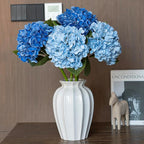 3PCS 22 inch Realistic Artificial Hydrangea Large Real Touch Flowers Artificial Flowers Dry Flowers Outdoor Wedding Christmas Office Family Party Living Room Table Decoration (Dark Blue)
