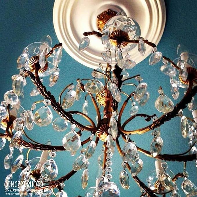 12 1/2"OD x 3 7/8"ID x 3/4"P Bradford Ceiling Medallion (Fits Canopies up to 6 5/8"), Hand-Painted Iridescent Gold