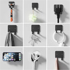 GTK 4 Pack Key Holder for Wall, Razor Holder Wall Mounted, Hat Rack, Self Adhesive Hooks, Shower Hooks, Towel Hooks(Black)