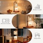 Hong-in Candle Warmer Lamp with Timer -Dimmable Adjustable Height Wax Melt Warmer for Jar Candles,Vintage Home Decor with Elegant Amber Glass,Birthday Gifts for Women, Mom, Friend