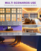 HitLights LED Strip Lights Warm White 2700K, 16.4ft High Density Tape Light for Bedroom, 600 LEDs/Reel, 300LM/Feet, UL-Listed, 12V Flexible Dimmable Rope Lights for Room, Home, Under Cabinet Lighting