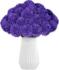 36 Pcs Purple Artificial Chrysanthemums Flowers Fake Mums Silk Vintage Ball Flower for Home Decor Indoor Floral Arrangement Table Centerpiece