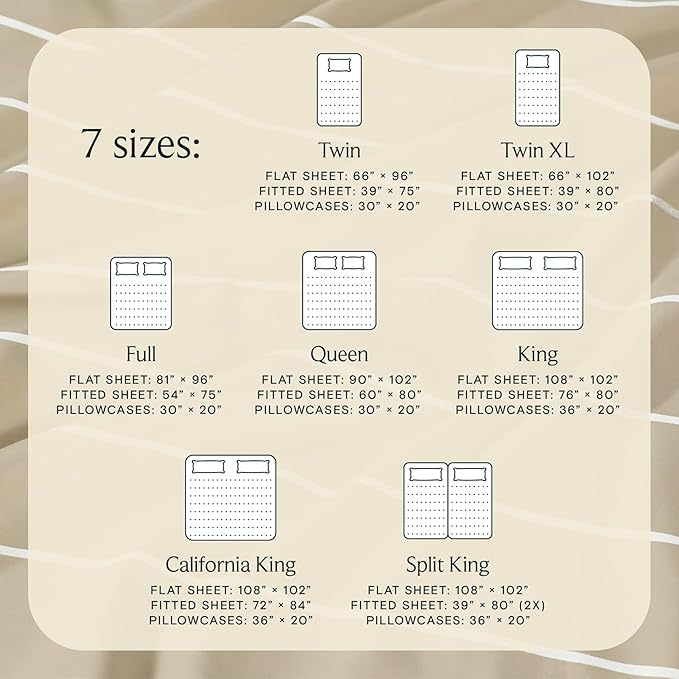 LuxClub 4 PC Full Size Sheet Set Bed Sheets, Breathable Luxury Deep Pockets Wrinkle Free Cooling Sheets Machine Washable Hotel Bedding (Full, Striped Cream)
