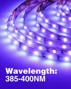 Onforu 32.8ft LED Black Light Strip Kit, 600 Units Lamp Beads, 12V Flexible Blacklight Fixtures, 10m Ribbon, Non-Waterproof for Glow Party, Indoor Birthday, Body Paint,Halloween